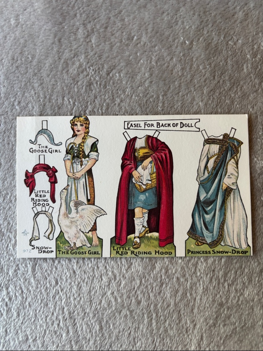 Vintage Storybook Paper Doll Art Print Postcard